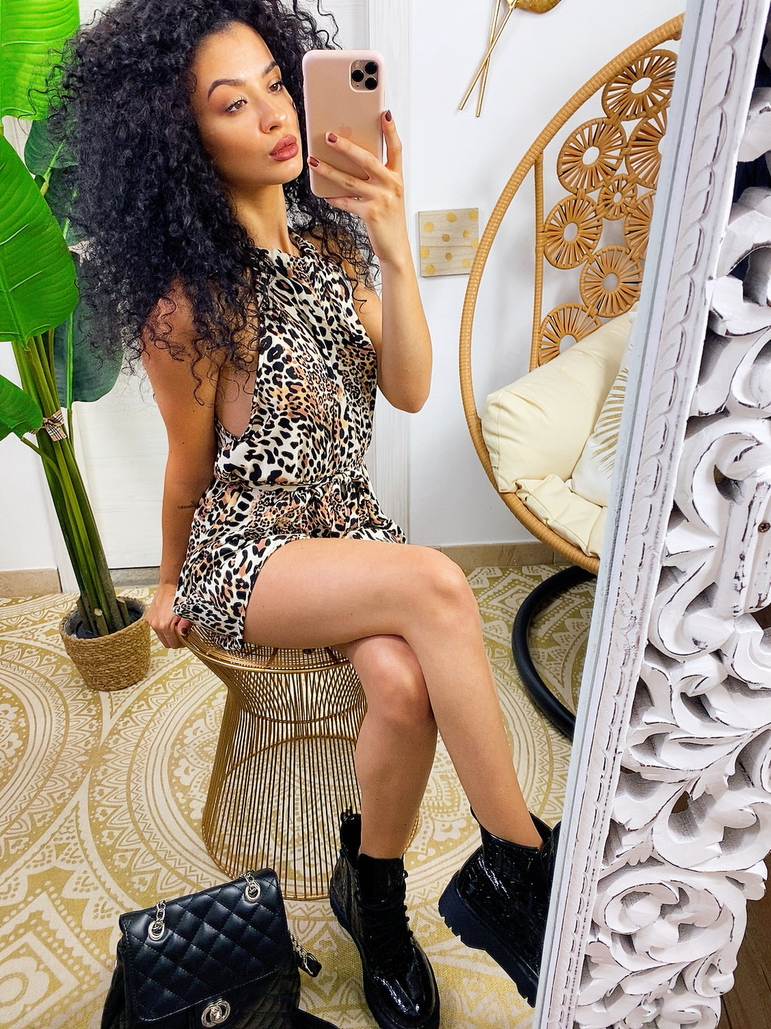 Tutina maculata con cinturina trama medio piccola - R.a. Boutique 