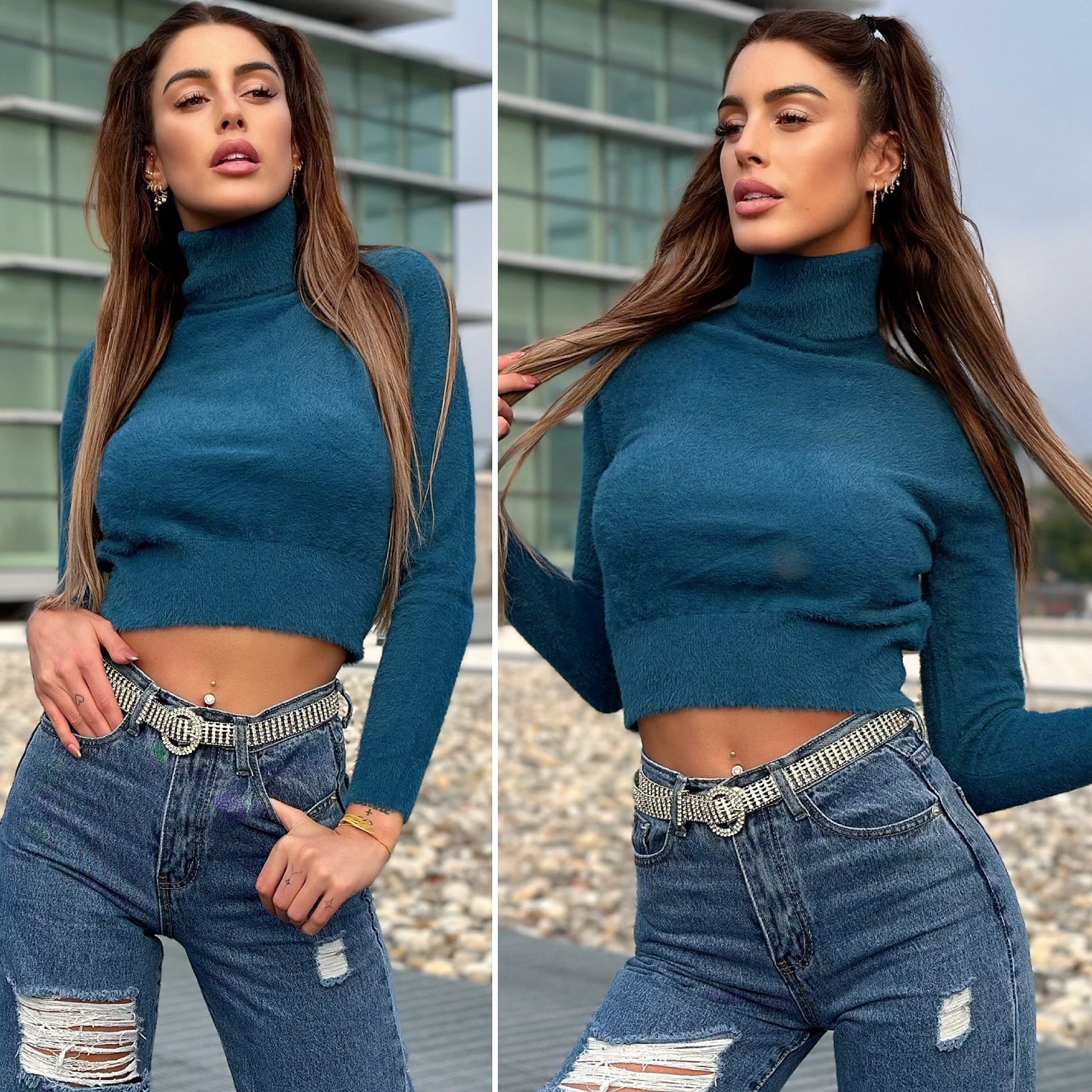 Maglioncino morbidissimo azzurro - R.a. Boutique 