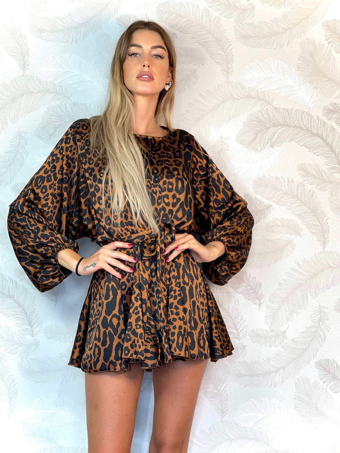 Abito maculato con cintura - R.a. Boutique 