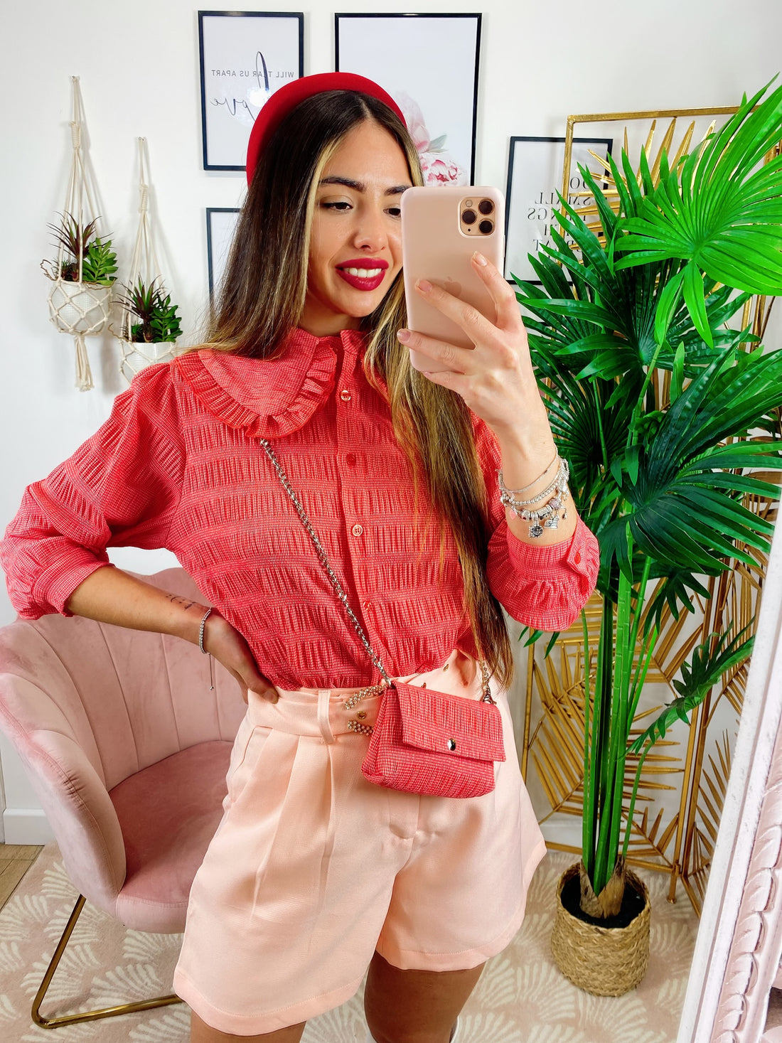 Camicetta  fragola con borsetta - R.a. Boutique 