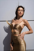 Abito bronzo anelli oro - R.a. Boutique 