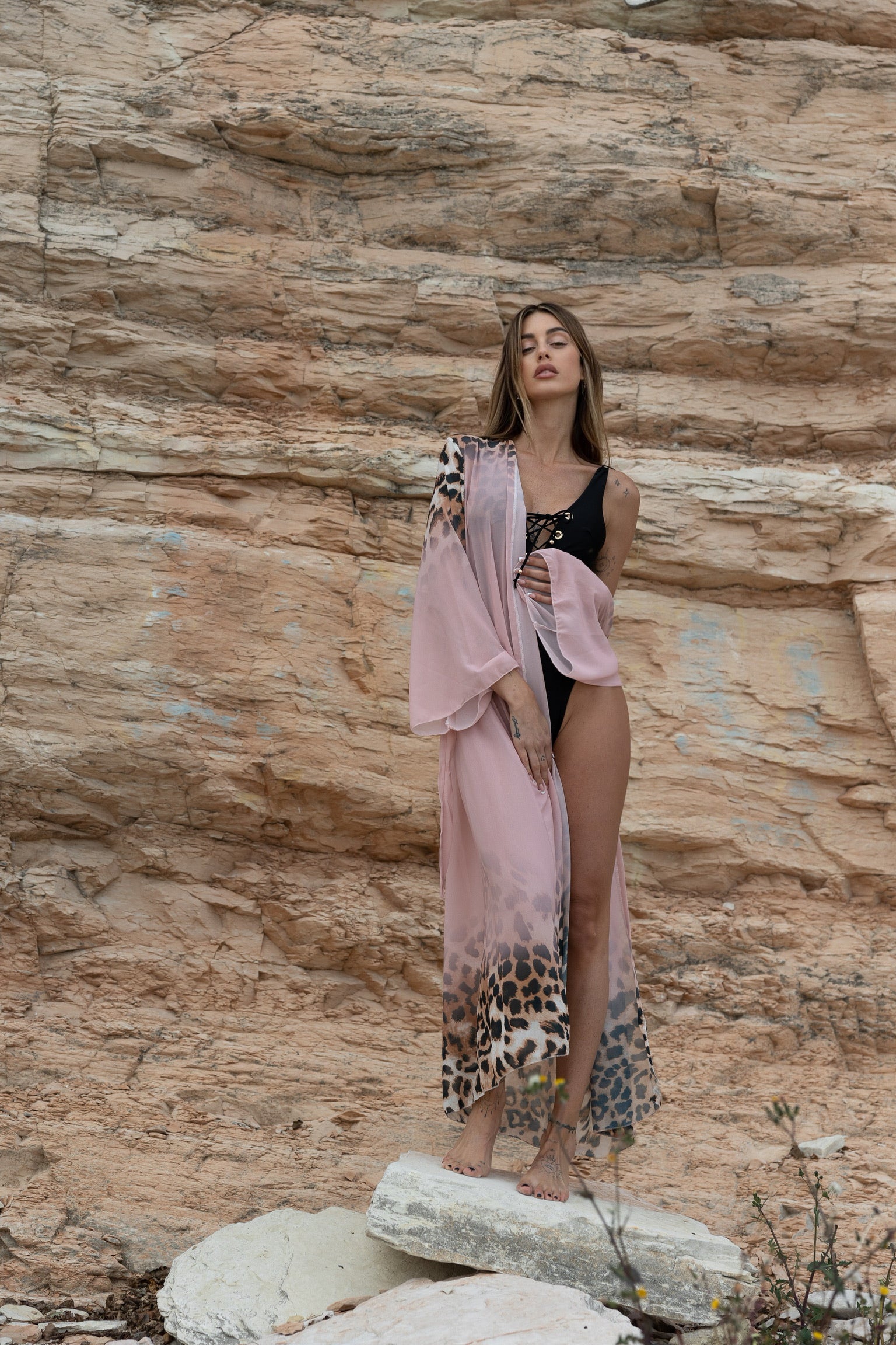 Kimono animalier rosa - R.a. Boutique 