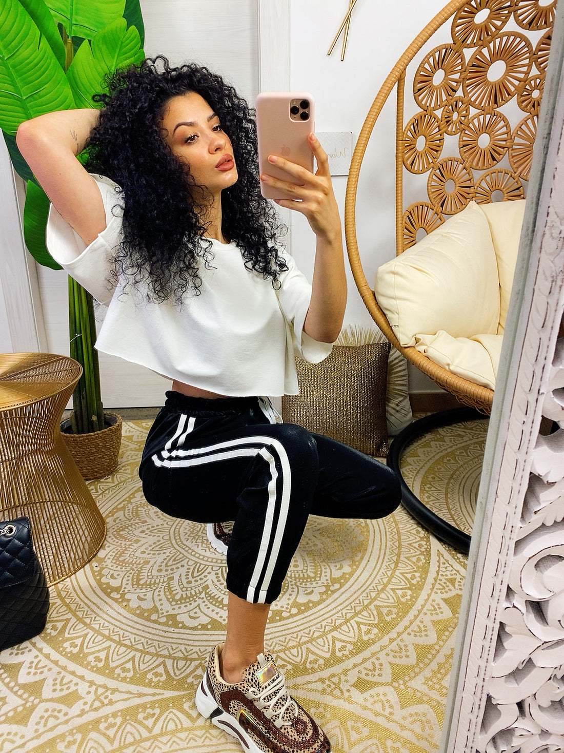 Pantalone sportivo nero - R.a. Boutique 