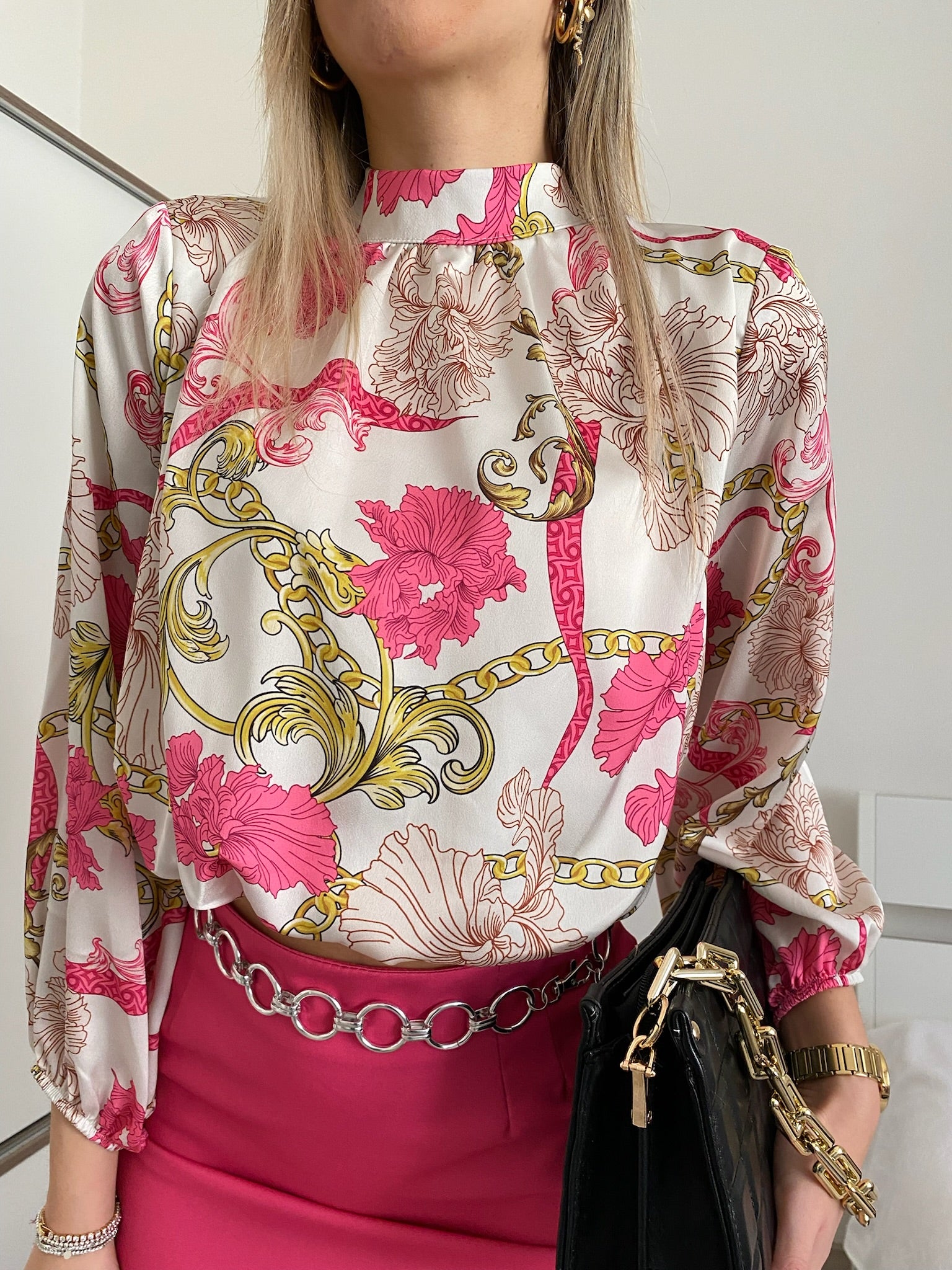 Top crop oro dettagli Fuxia - R.a. Boutique 