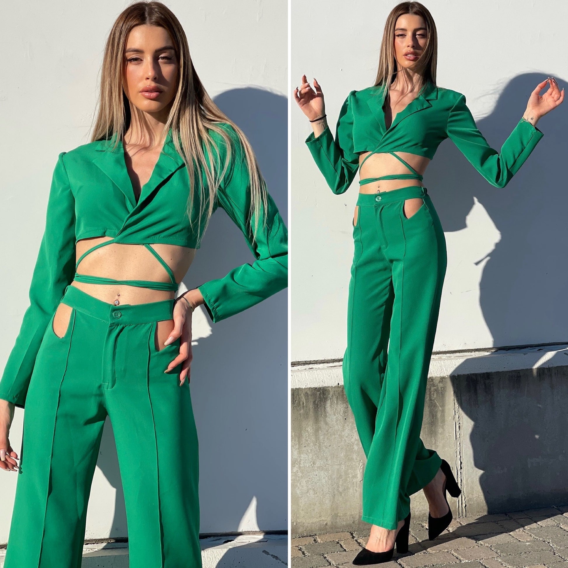 Completo top e pantalone verde - R.a. Boutique 