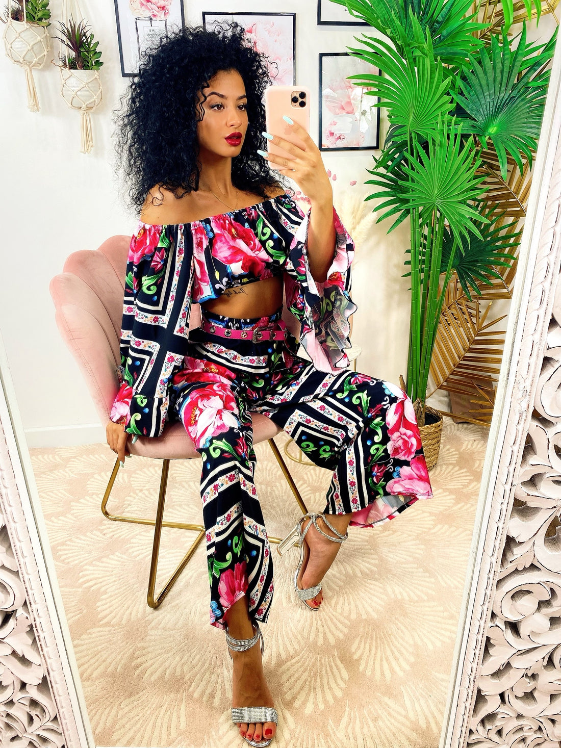 Completo stampa etnica base nera - R.a. Boutique 