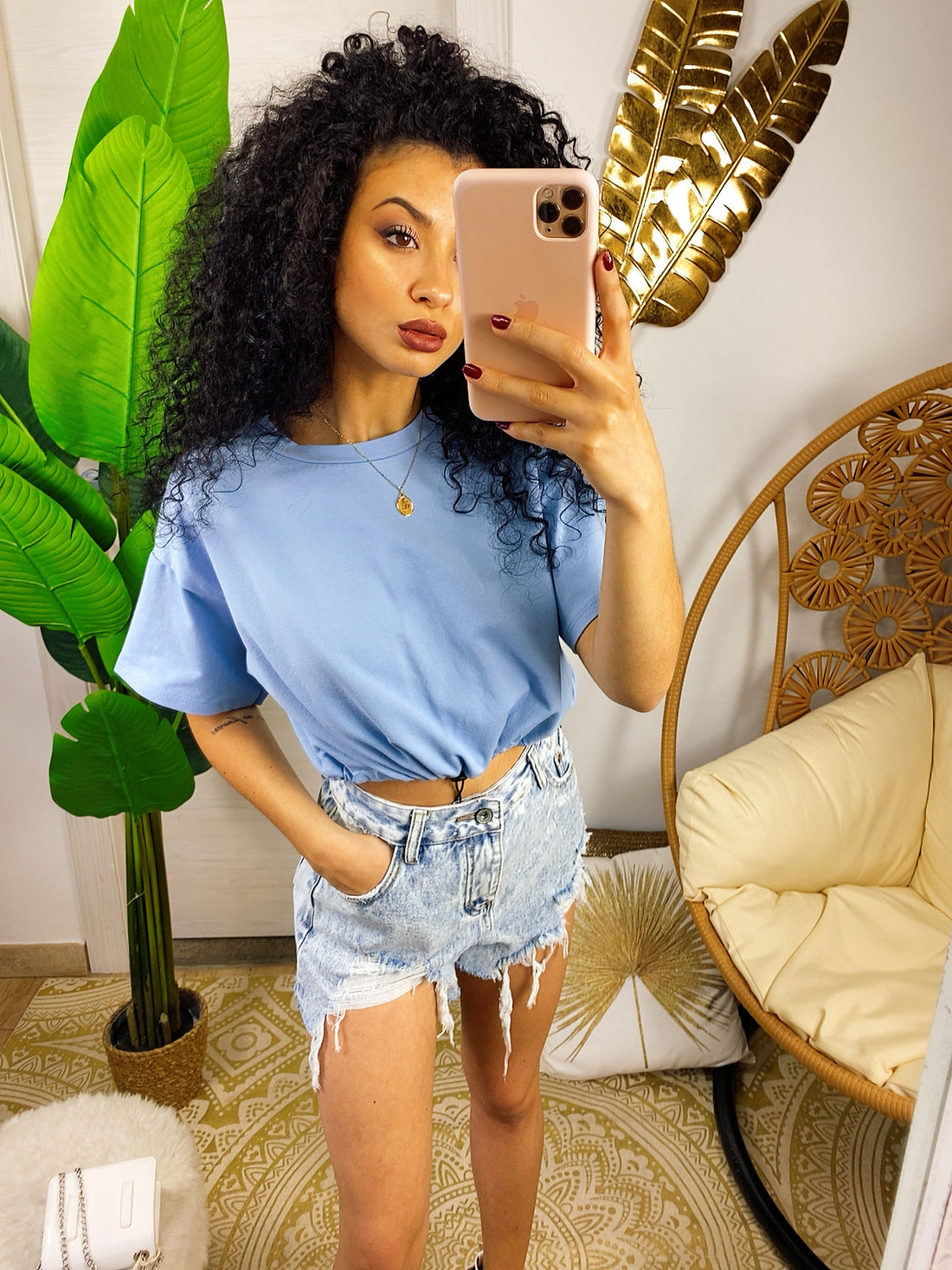 Maglia a top crop carta da zucchero con elastico - R.a. Boutique 