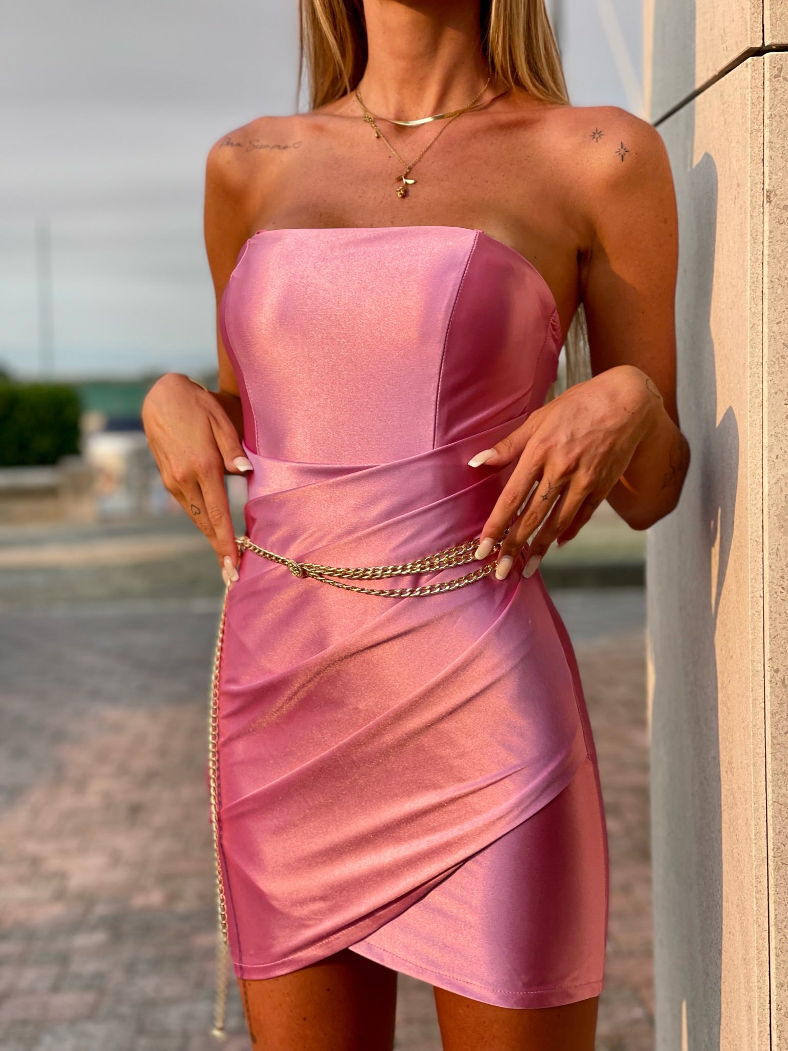 Abito a portafoglio rosa - R.a. Boutique 