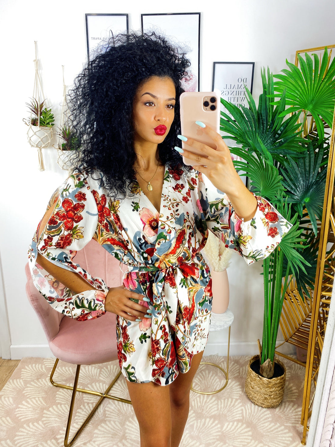 Tutina manica lunga con fiori - R.a. Boutique 