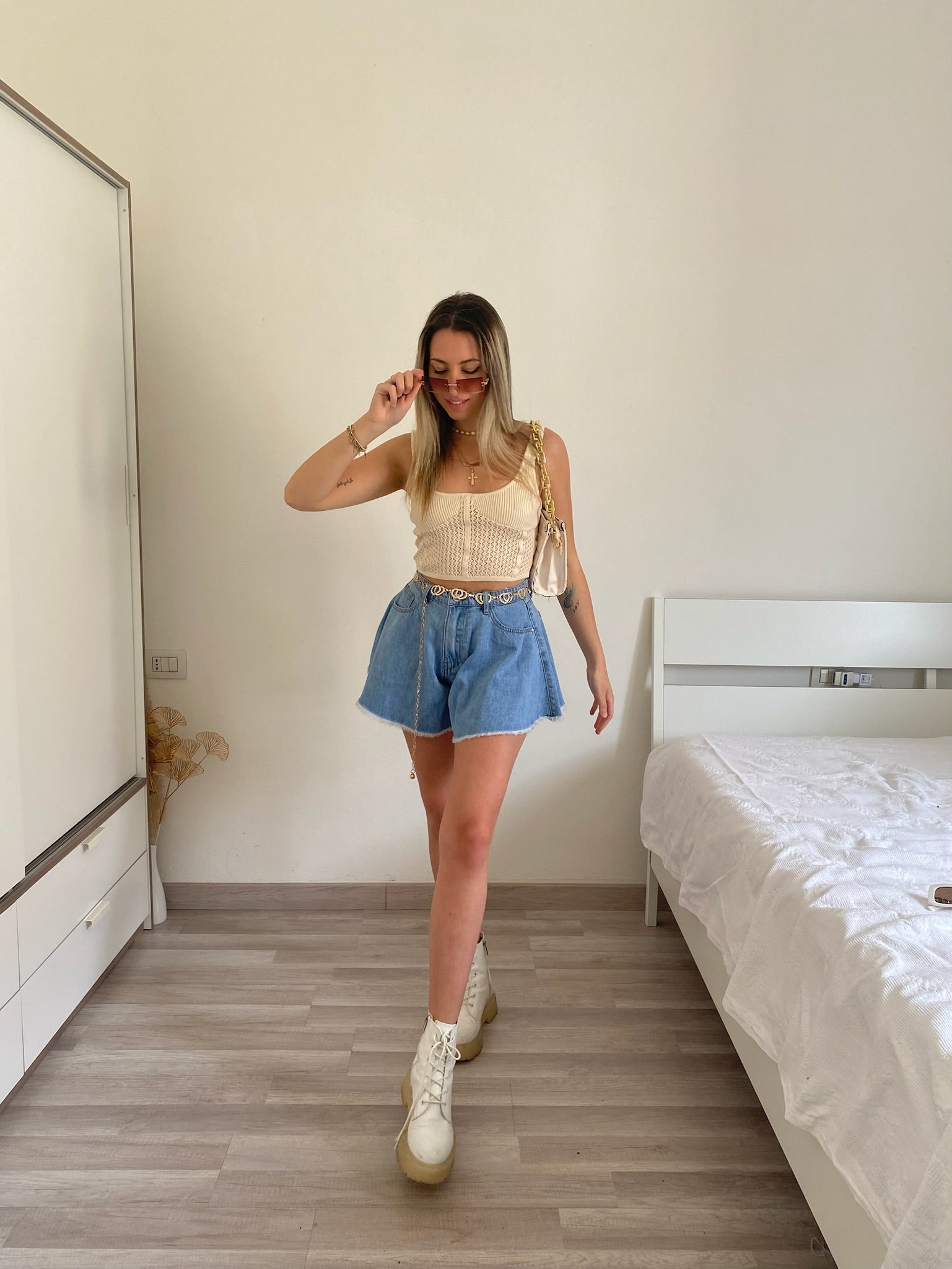 Short in jeans a farfalla - R.a. Boutique 