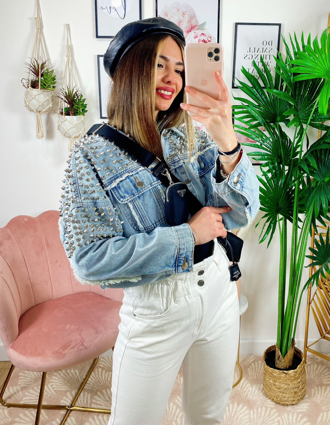 Giacca di jeans con borchie - R.a. Boutique 