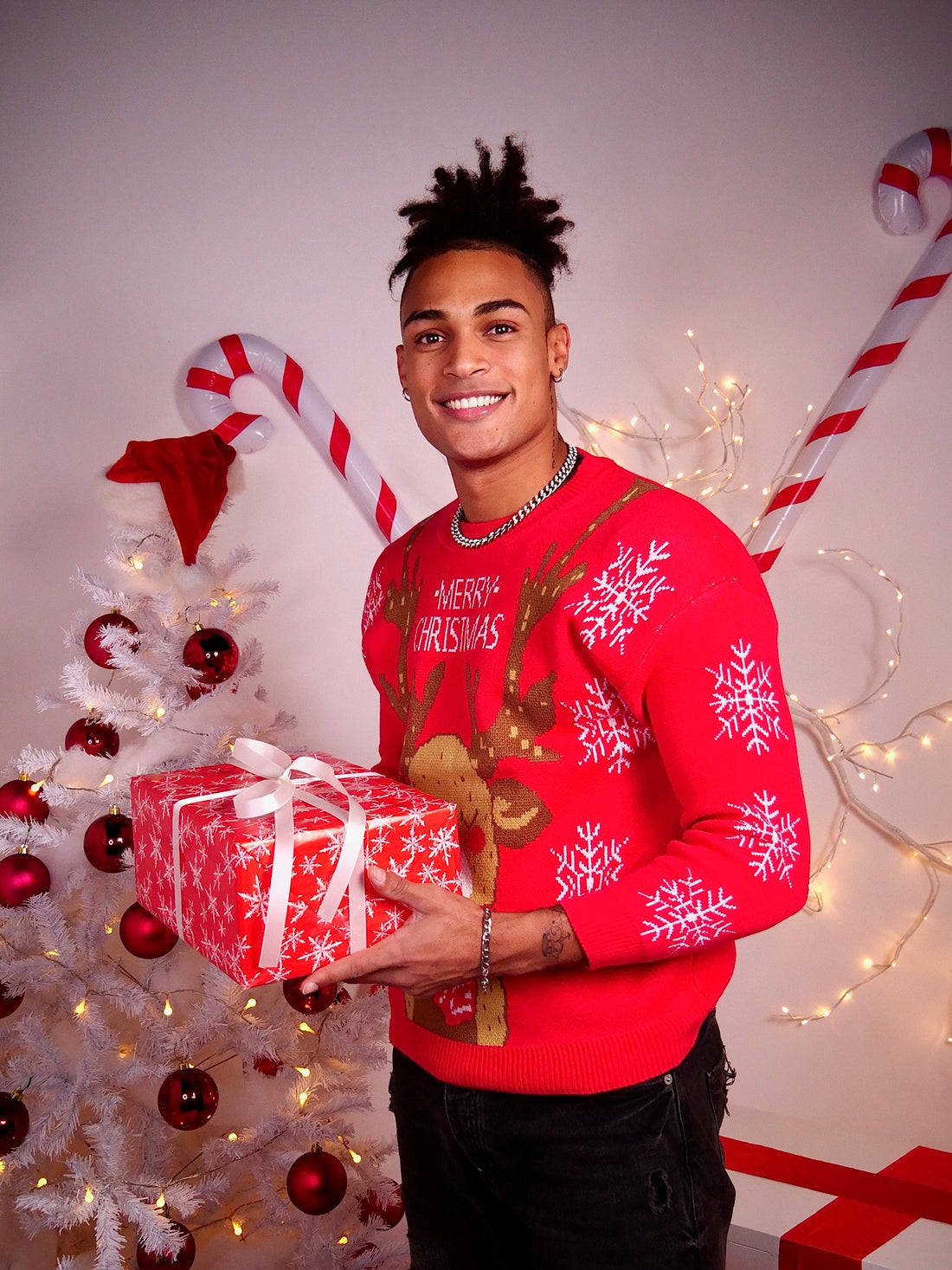 Maglione Top Quality renna Unisex rosso - R.a. Boutique 