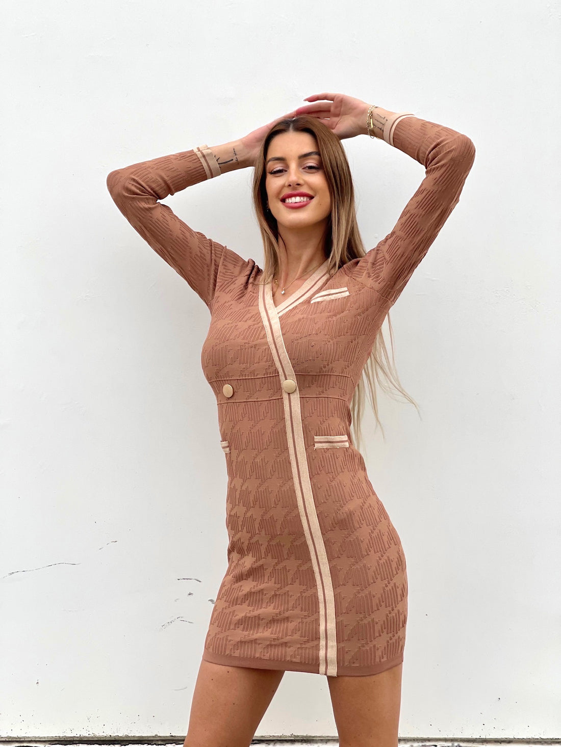 Abito in maglia a trama nude - R.a. Boutique 