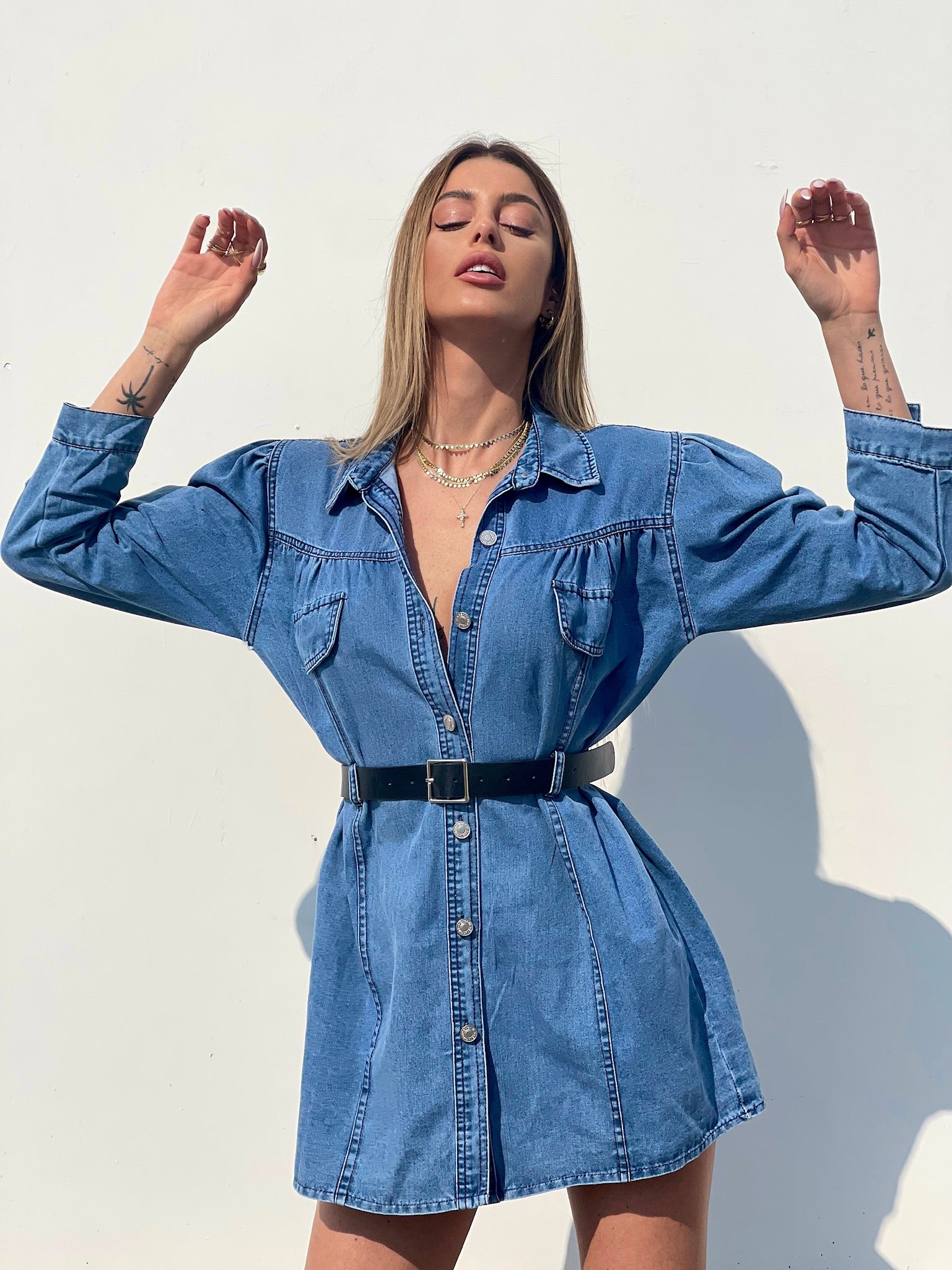 Abito in jeans con cintura - R.a. Boutique 