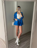 Completo giacca e Short azzurro - R.a. Boutique 