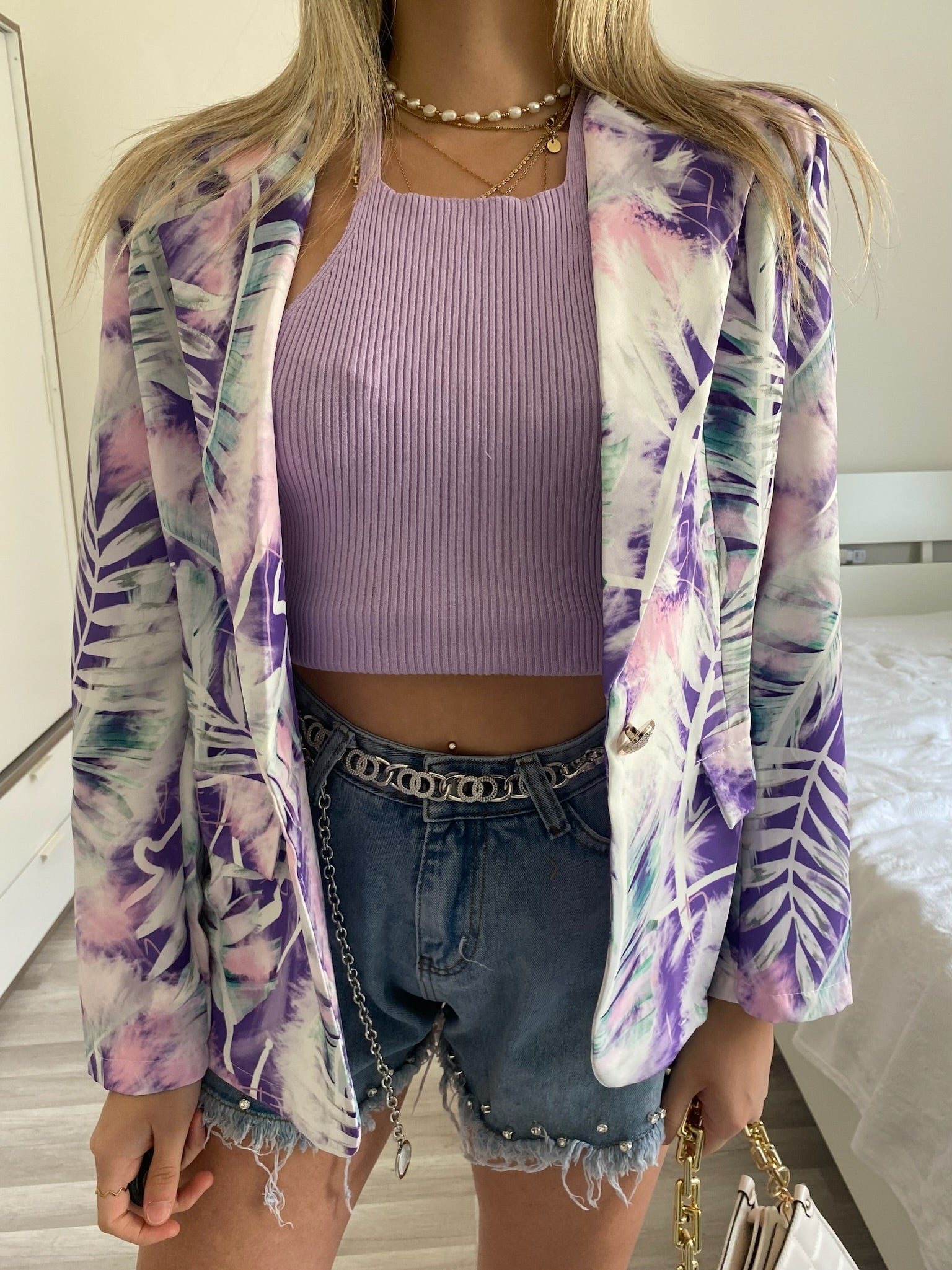 Top lilla a costine - R.a. Boutique 