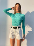 Short in ecopelle bianco con cintura - R.a. Boutique 