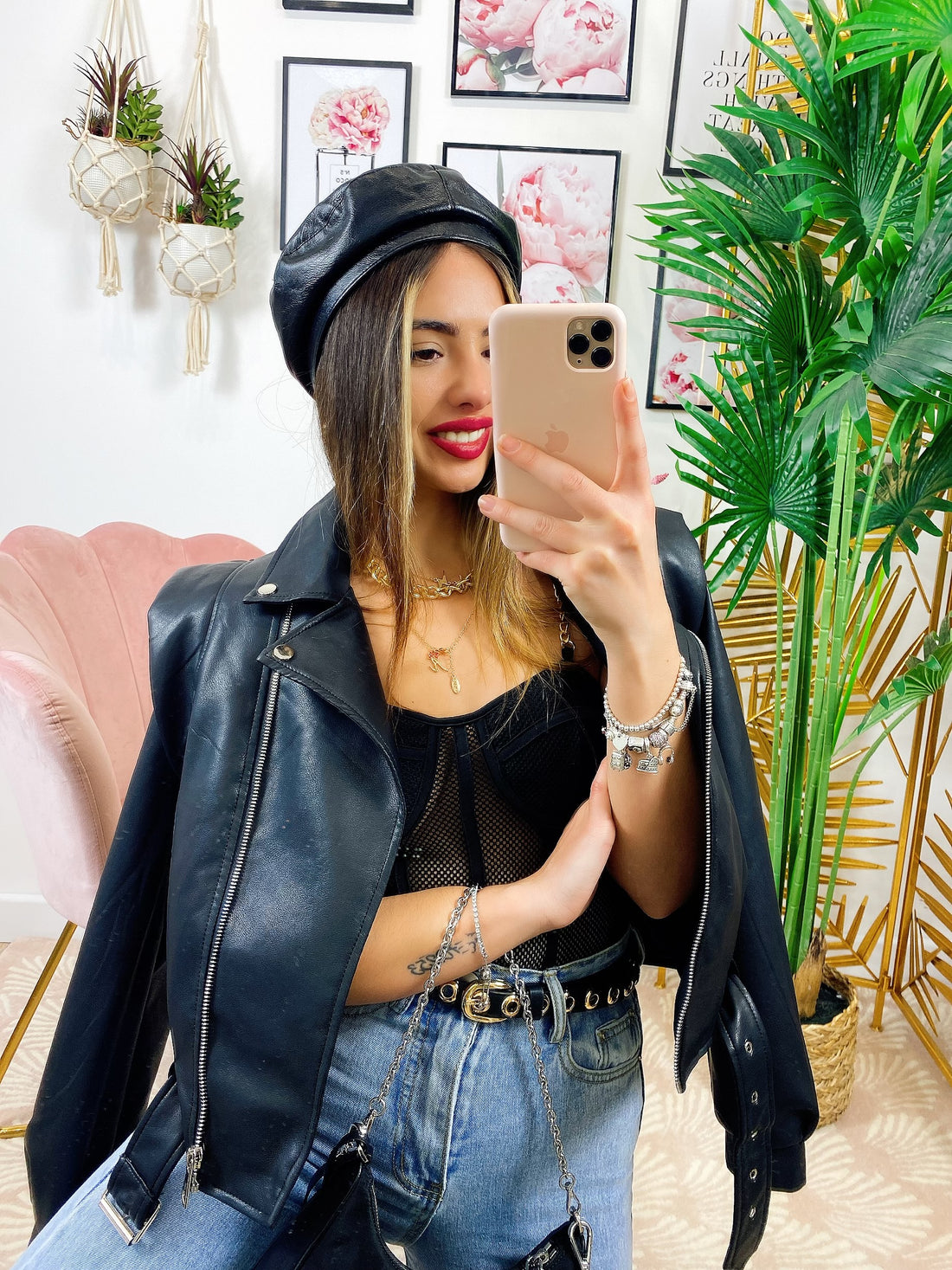 Giacca in ecopelle con cintura - R.a. Boutique 