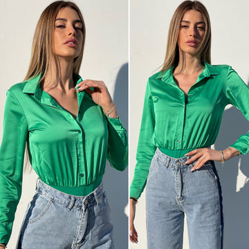 Body camicia verde smeraldo - R.a. Boutique 