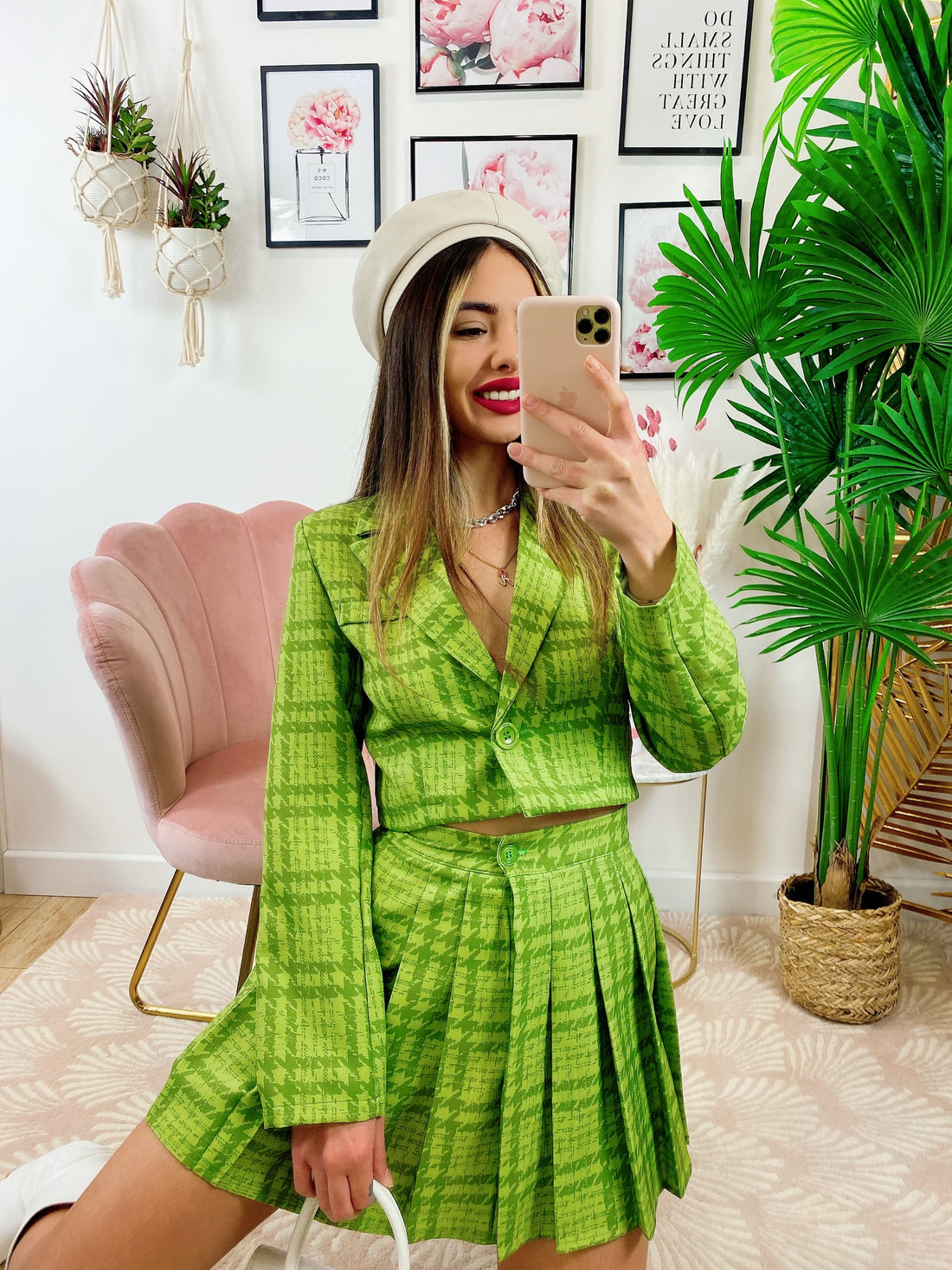 Completo Giacca Corta e Gonna Verde - R.a. Boutique 