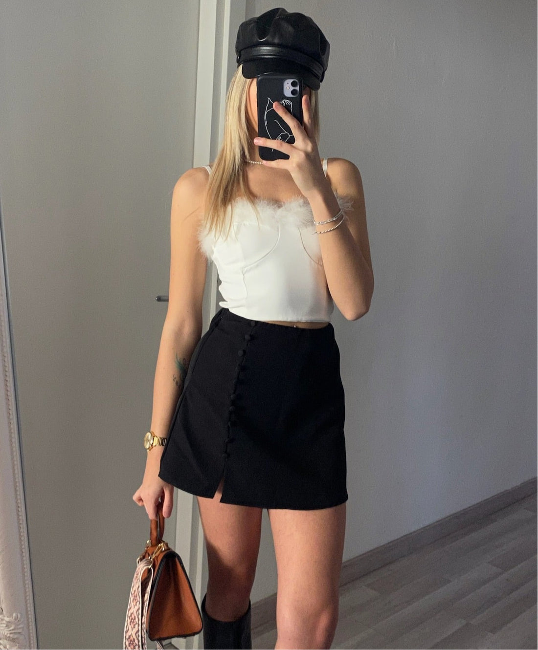 Gonna con bottoncini nera - R.a. Boutique 