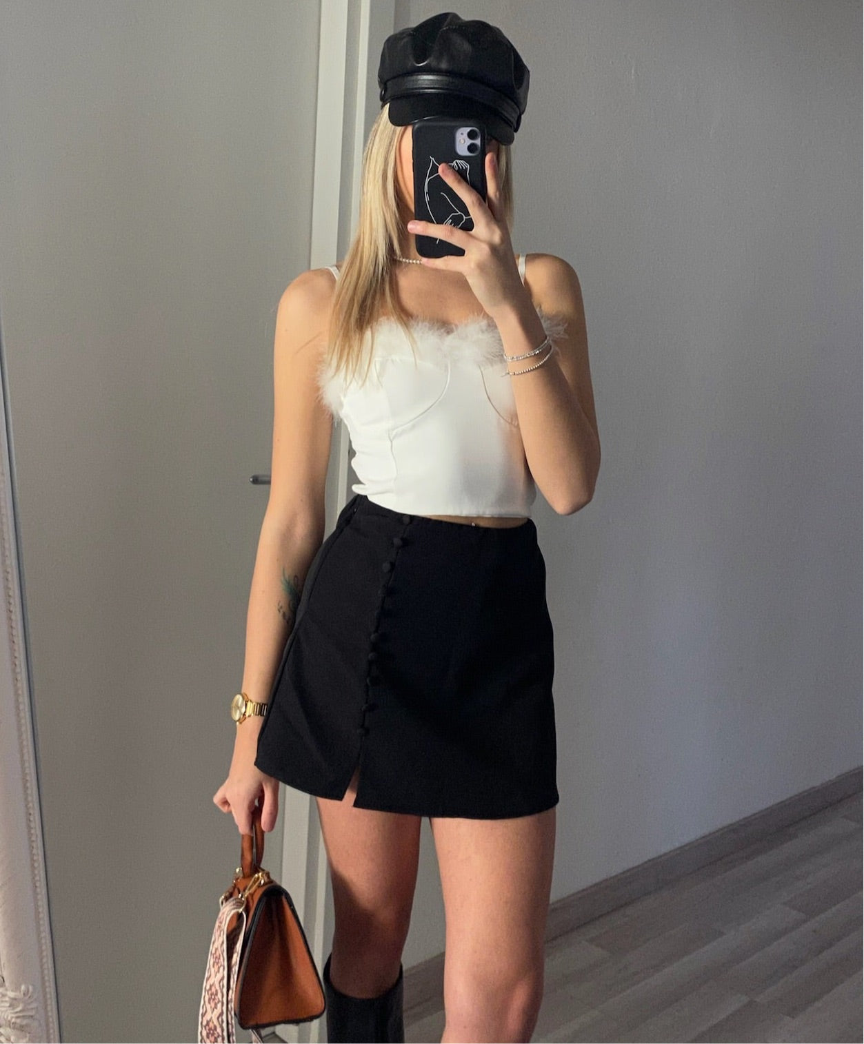 Gonna con bottoncini nera - R.a. Boutique 