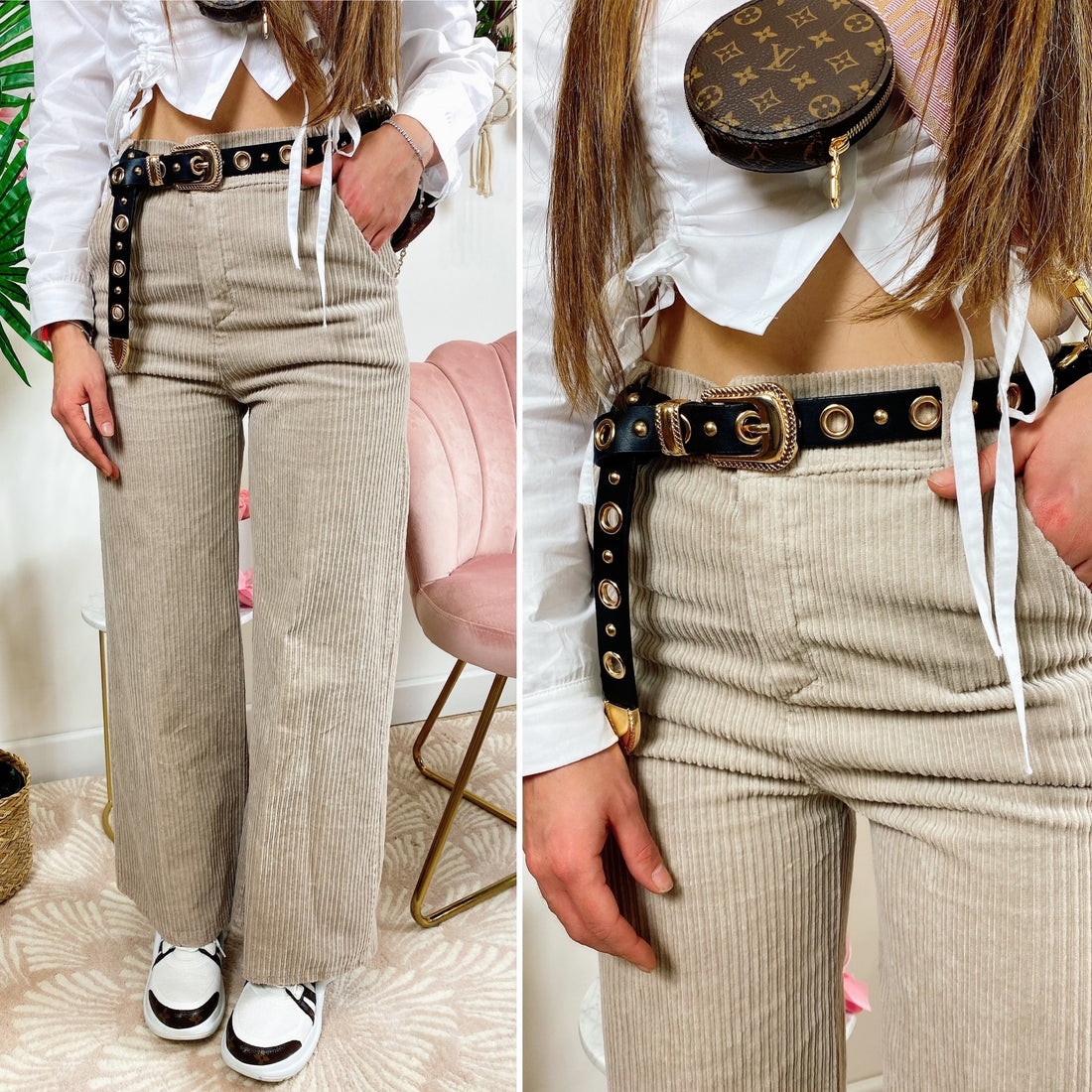 Pantalone a zampa larga nude - R.a. Boutique 