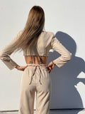 Completo top e pantalone beige - R.a. Boutique 