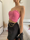 Top rosa con catene oro - R.a. Boutique 