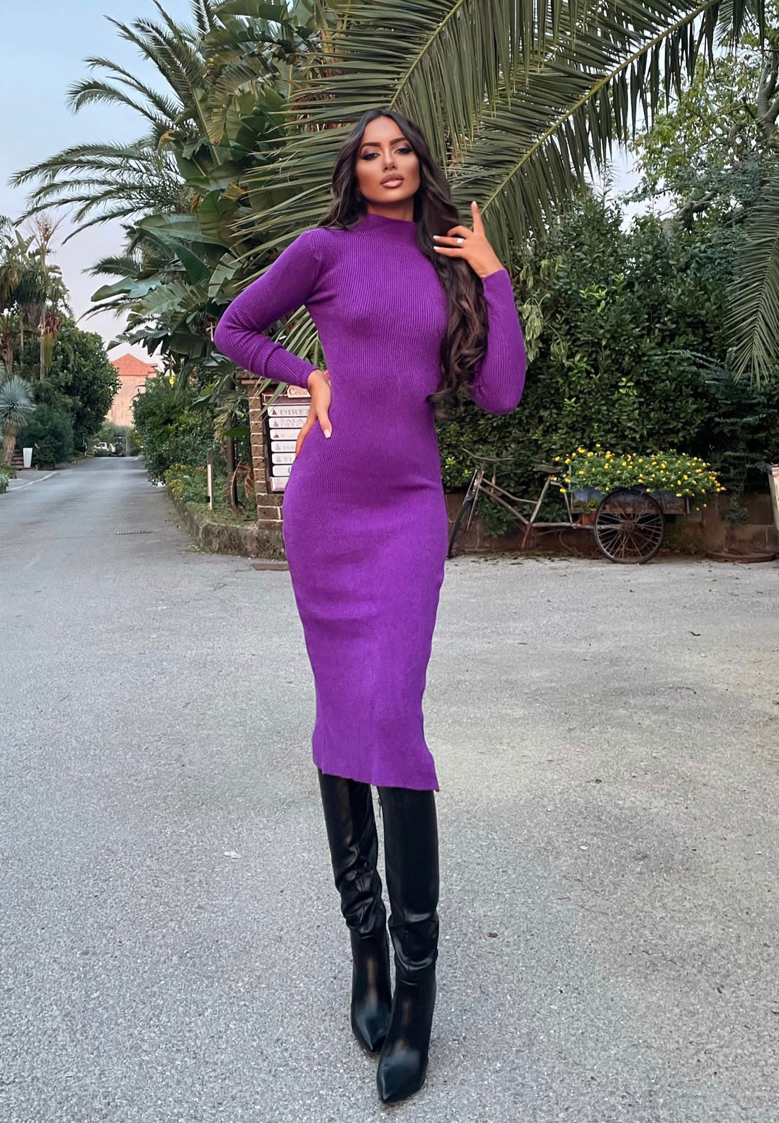 Abito midi purple - R.a. Boutique 