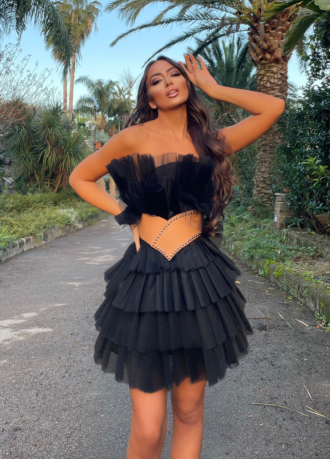 Abito in tulle con cintura - R.a. Boutique 