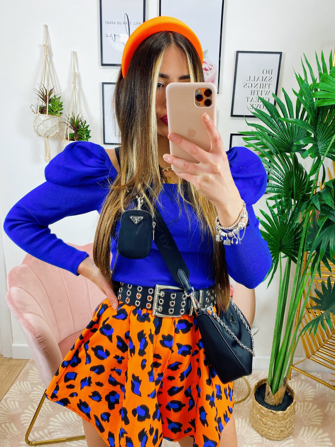 Top con spalline bombate Blu - R.a. Boutique 