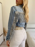 Giacchino di jeans con frange - R.a. Boutique 