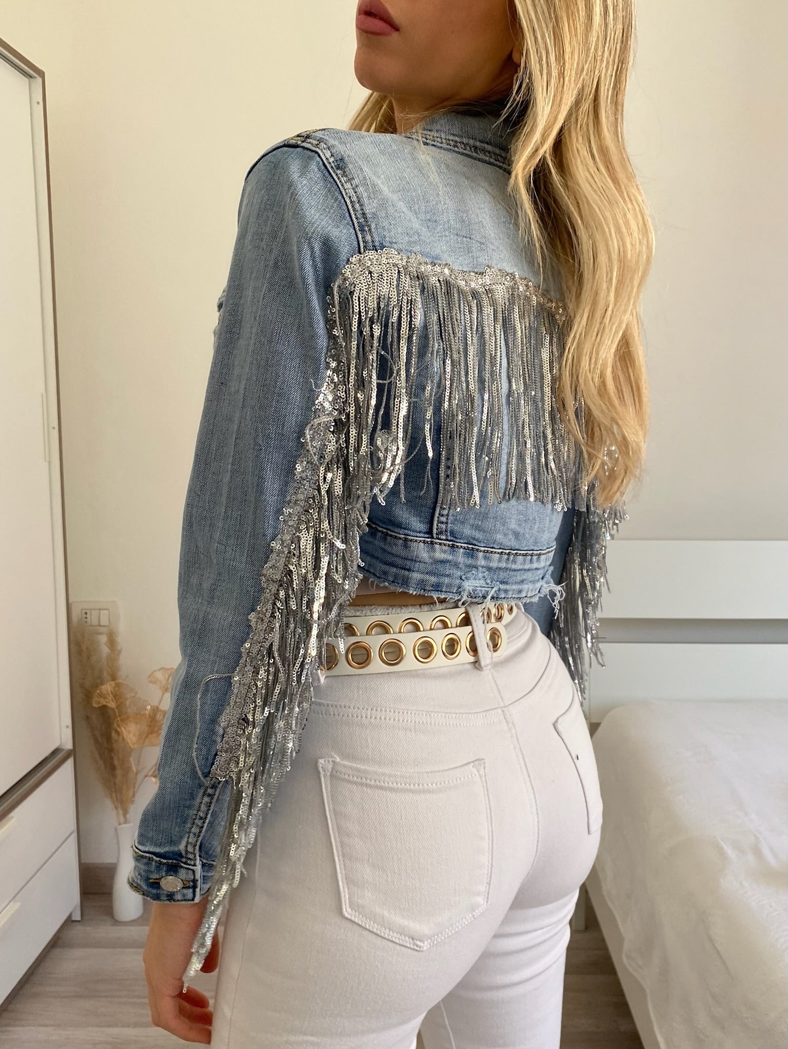 Giacchino di jeans con frange - R.a. Boutique 