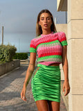 Maglia rosa e verde con cuori - R.a. Boutique 