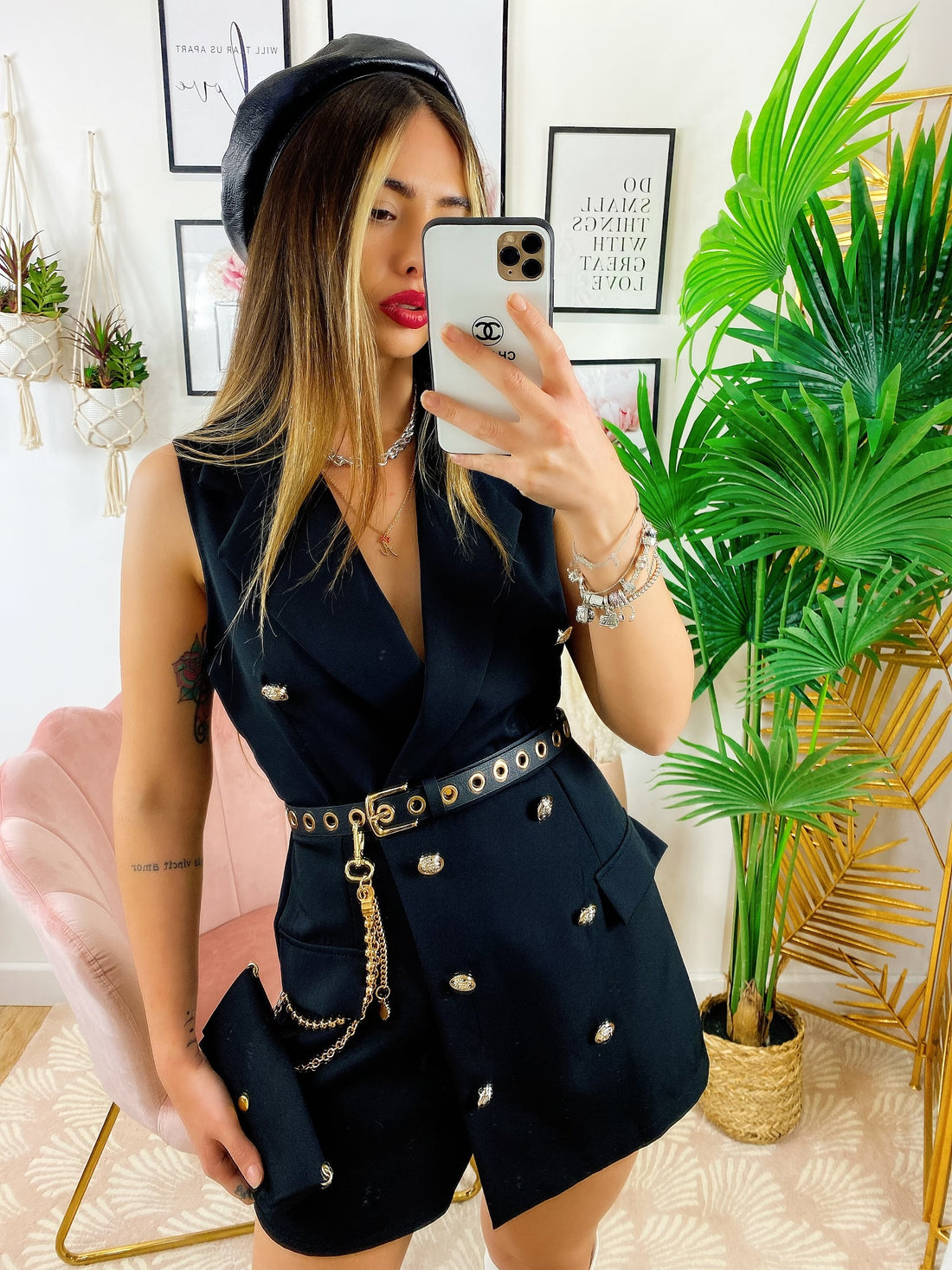 Tutina a Blazer con borsetta Nero - R.a. Boutique 