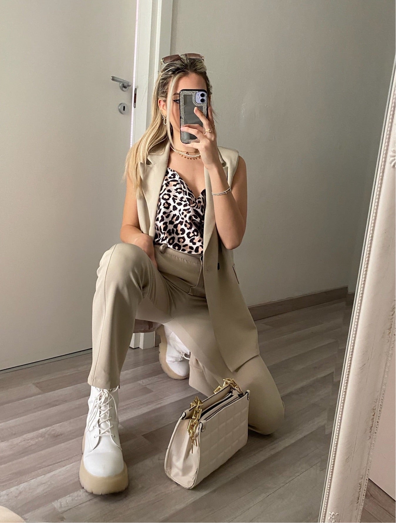 Canotta animalier con punto luce - R.a. Boutique 