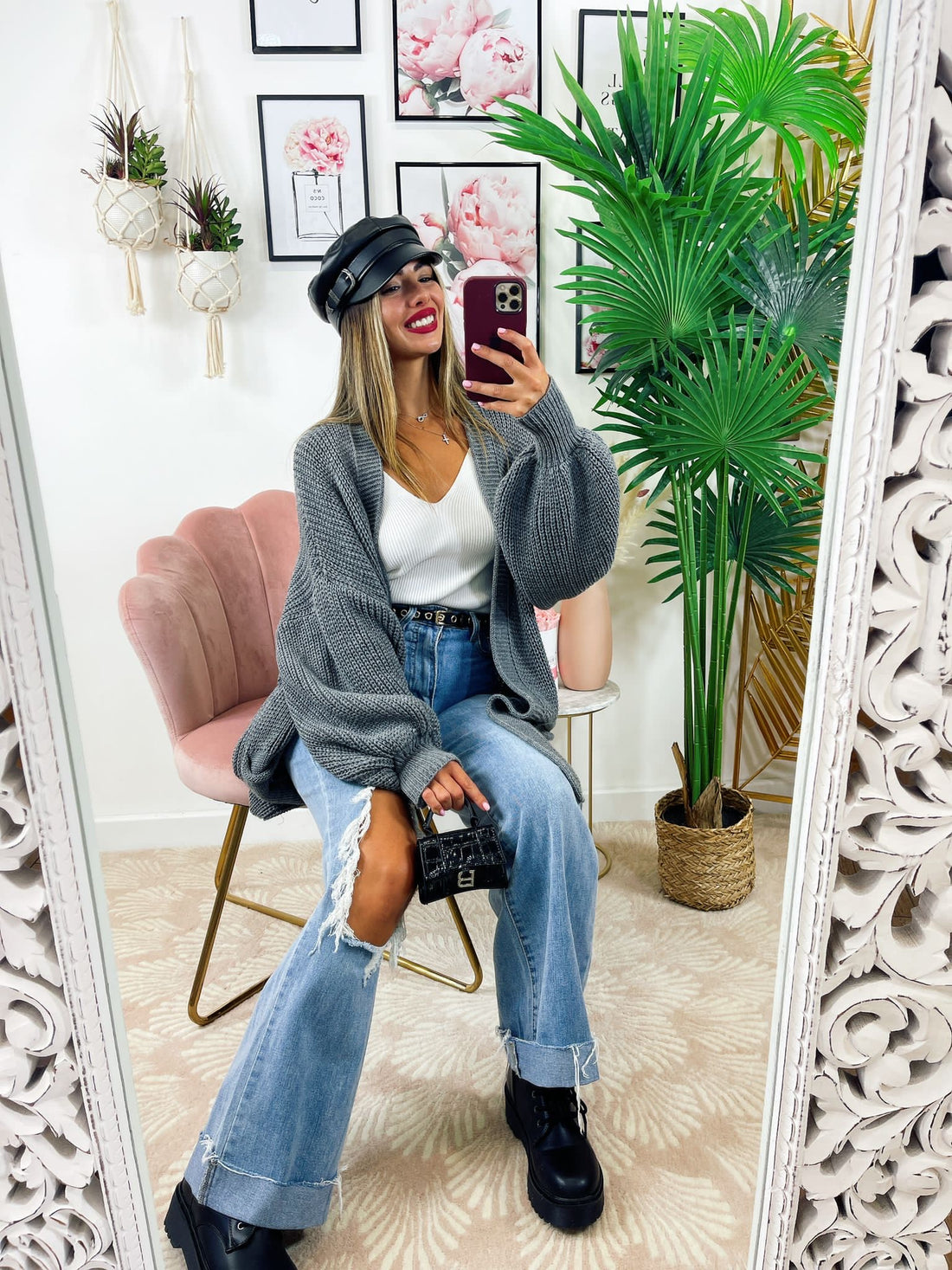 Cardigan lungo grigio - R.a. Boutique 