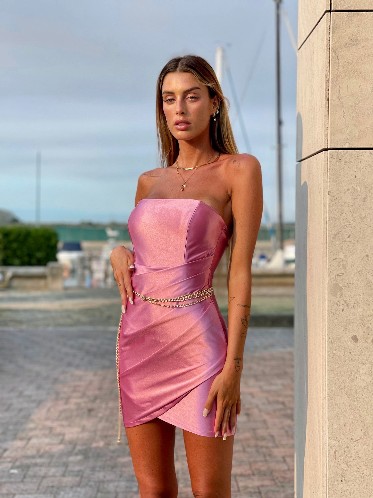 Abito a portafoglio rosa - R.a. Boutique 