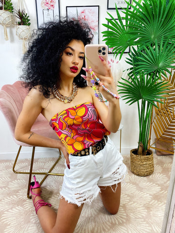 Top stampato con collana - R.a. Boutique 