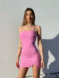 Abito aderente rosa con spacchetto - R.a. Boutique 