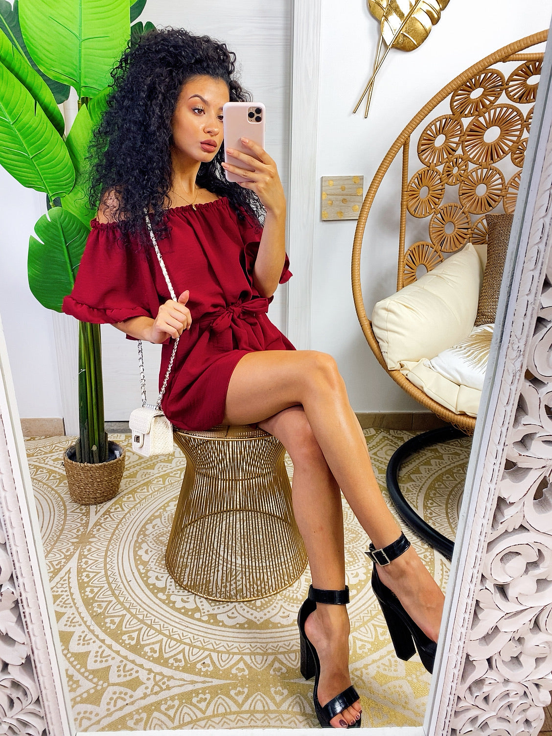 Tutina con scollo a barchetta e arricciatura - R.a. Boutique 