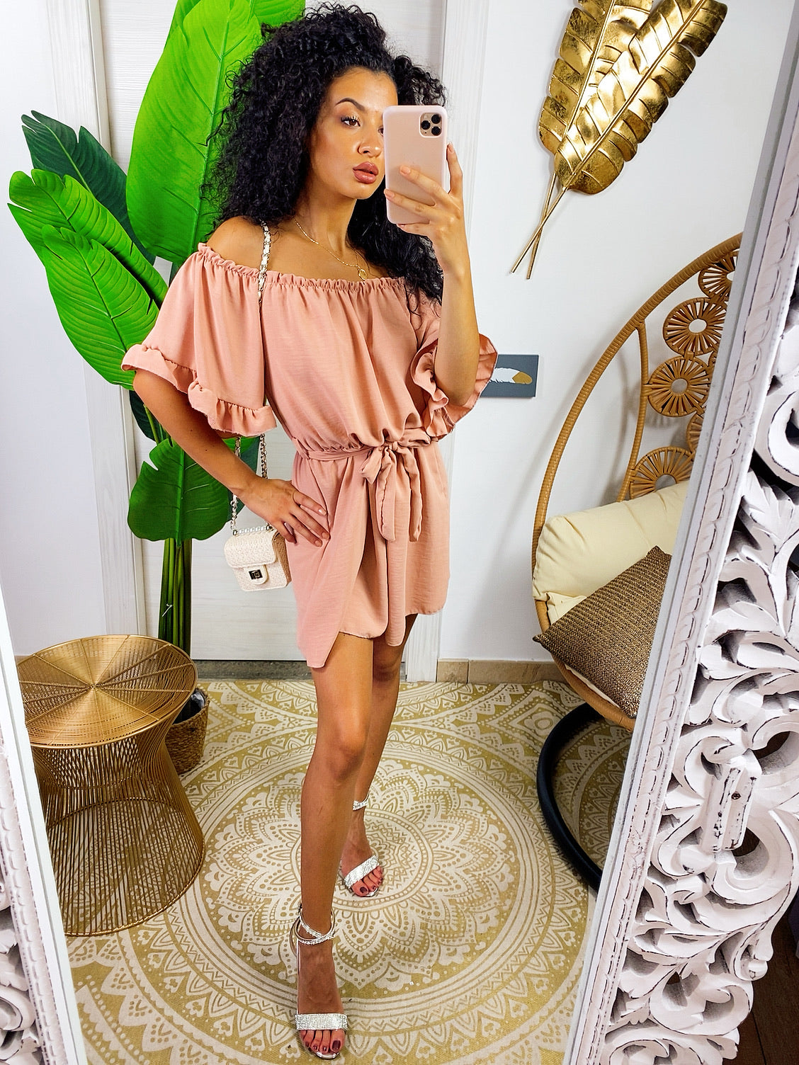 Tutina con scollo a barchetta e arricciatura - R.a. Boutique 