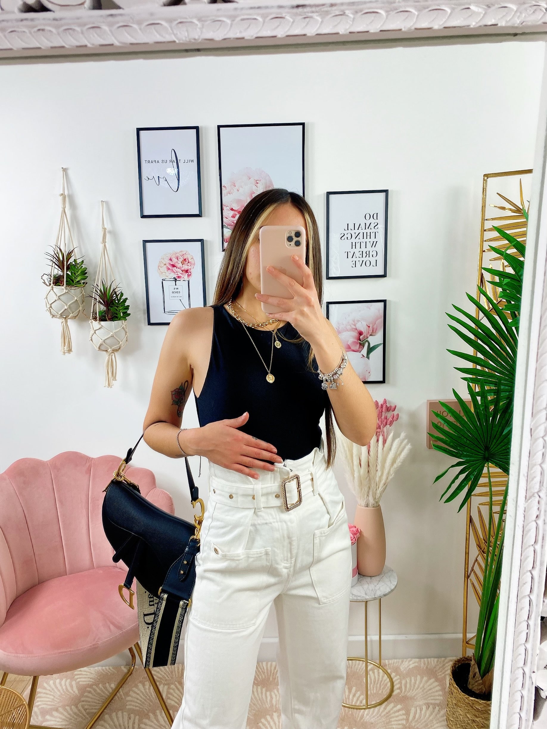 Jeans bianco boyfriend con cintura compresa - R.a. Boutique 