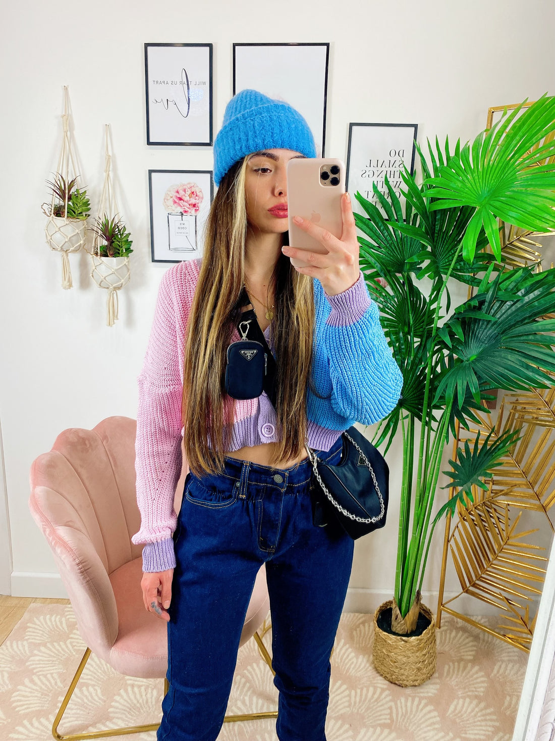 Maglioncino bicolor celeste rosa - R.a. Boutique 