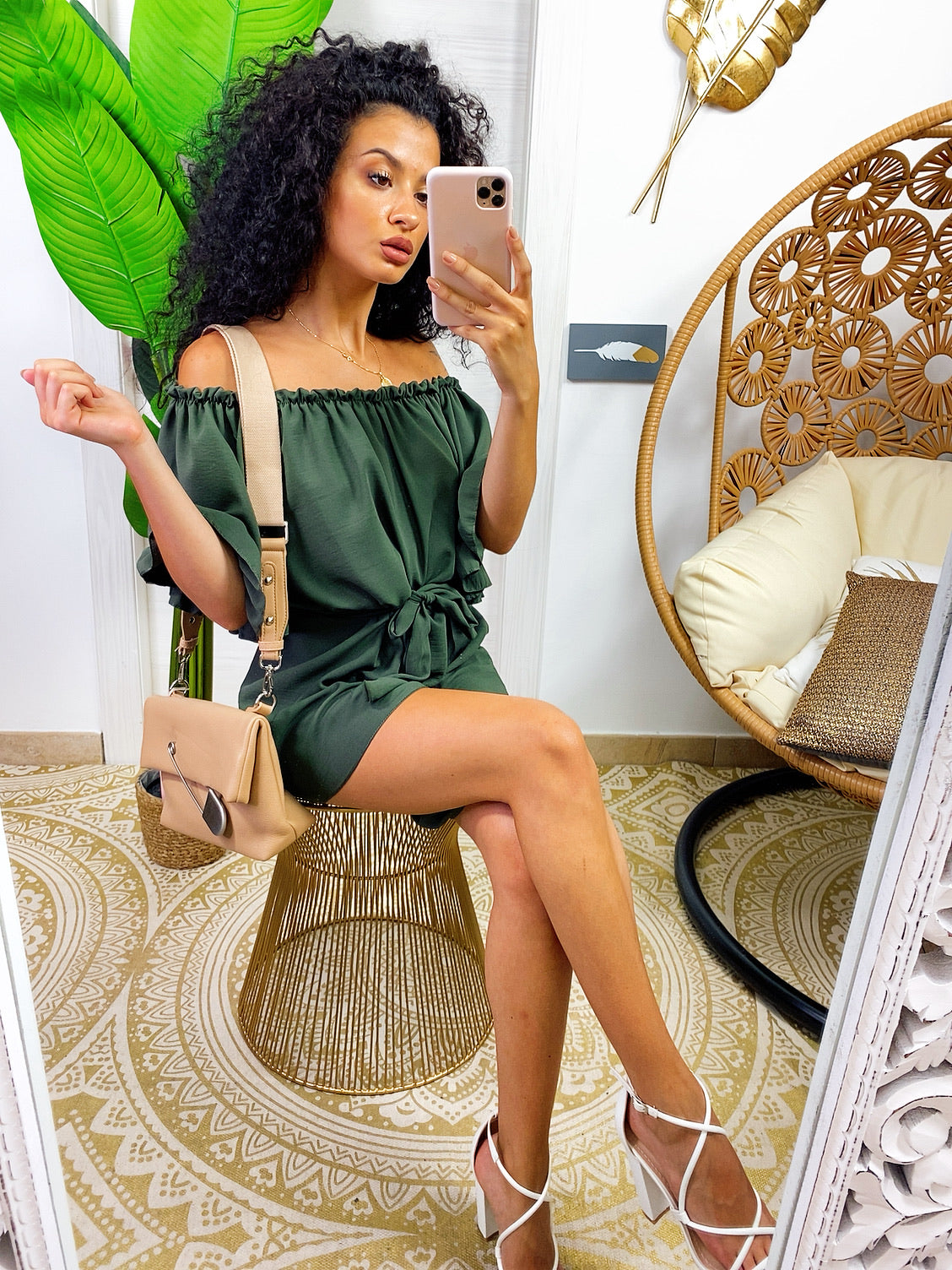 Tutina con scollo a barchetta e arricciatura - R.a. Boutique 