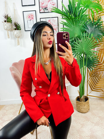 Blazer con bottoni Rosso - R.a. Boutique 