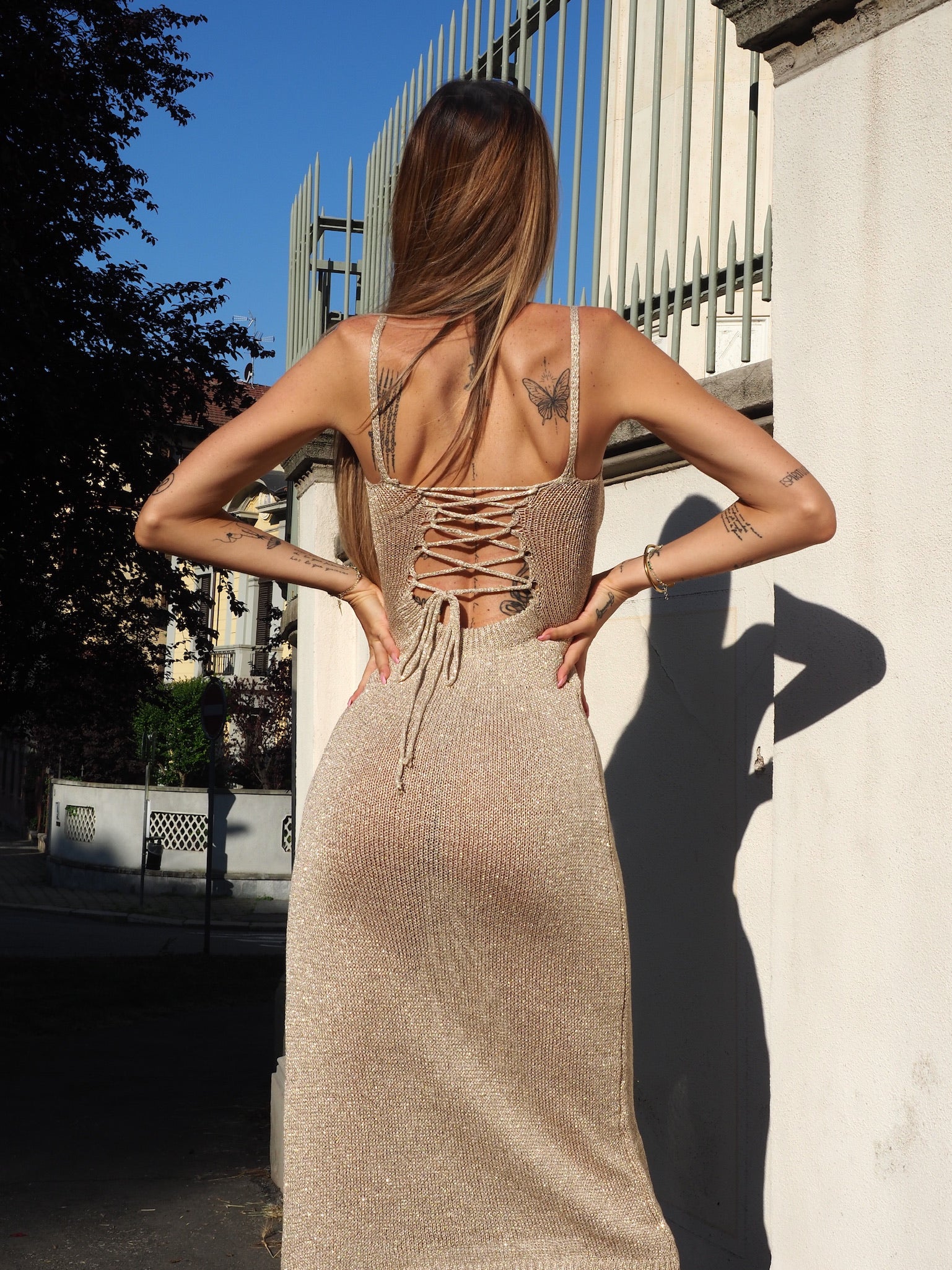 Gold lurex dress | delivery 24/48h Gold lurex dress | delivery 24/48h