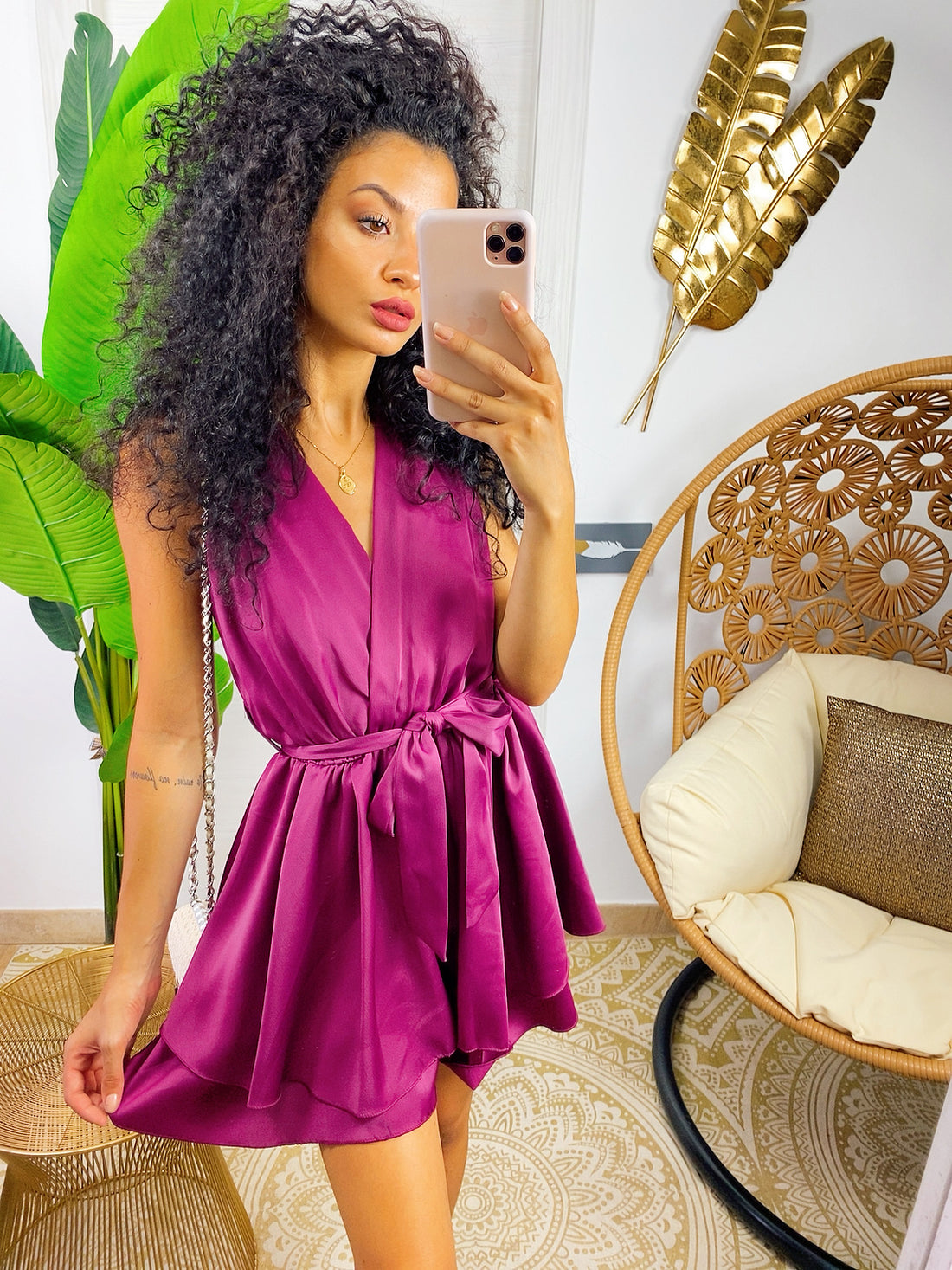 Tutina in raso con cintura - R.a. Boutique 