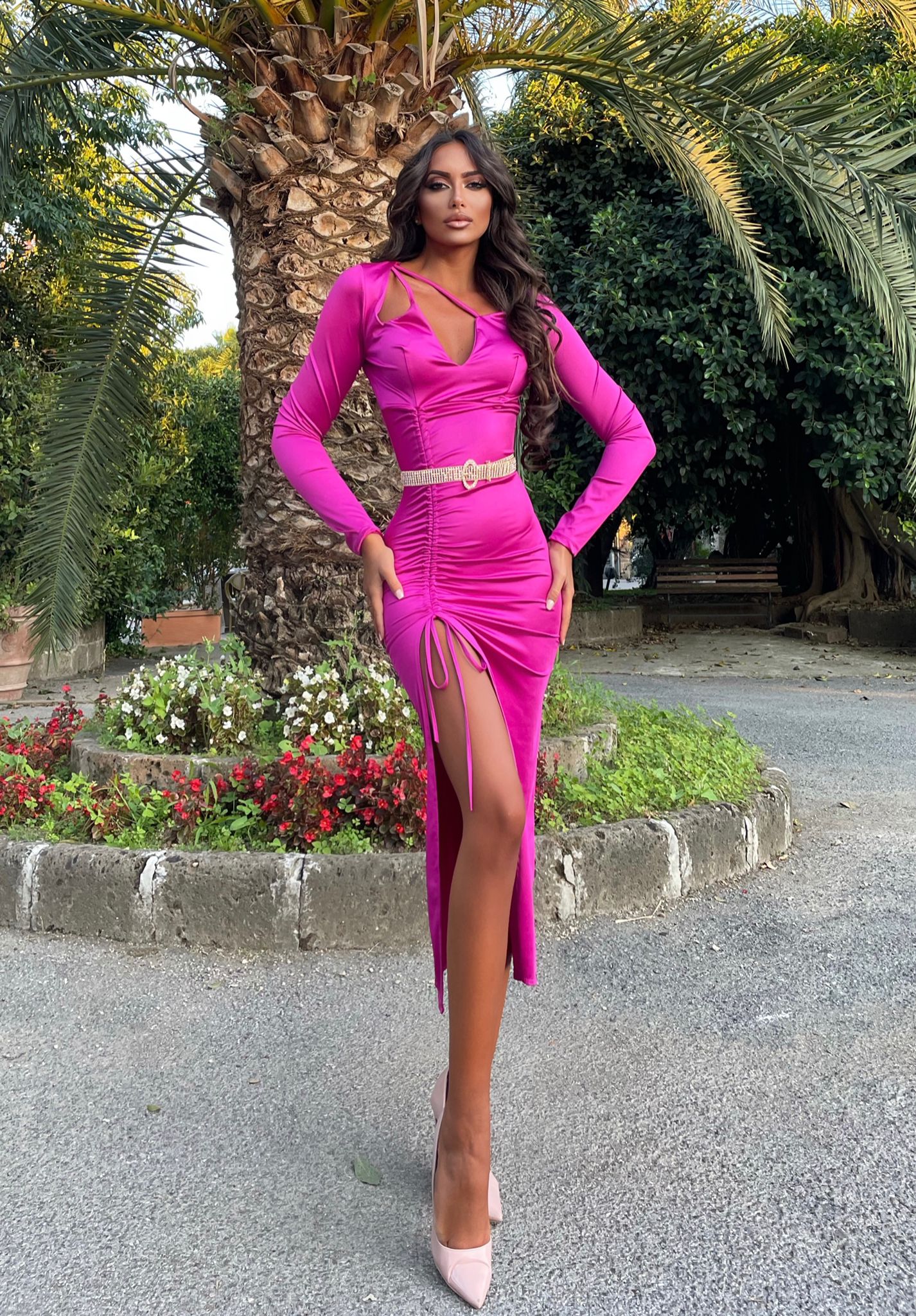 hot pink tight dress Straps Backless Mini Party Homecoming Dresses MD091603 MODEL INFO Model is wearing size XS Height Straps Hot Pink Sequined Tight